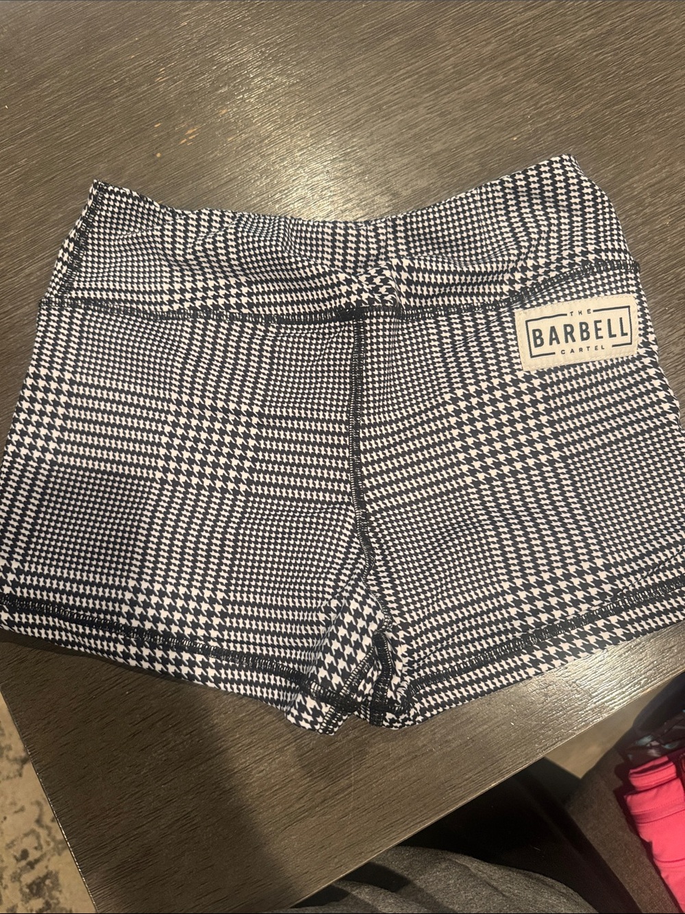 BARBELL CARTEL NEVER WORN Women's Black & White Houndstooth Shorts